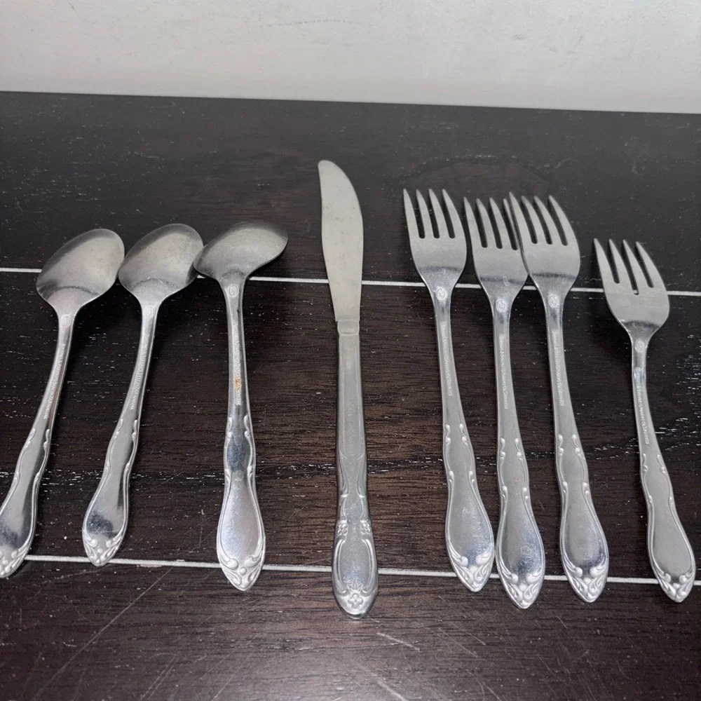 Vintage | Customcraft Stainless Flatware Set Spoons‎ Forks Knife Simeon L George